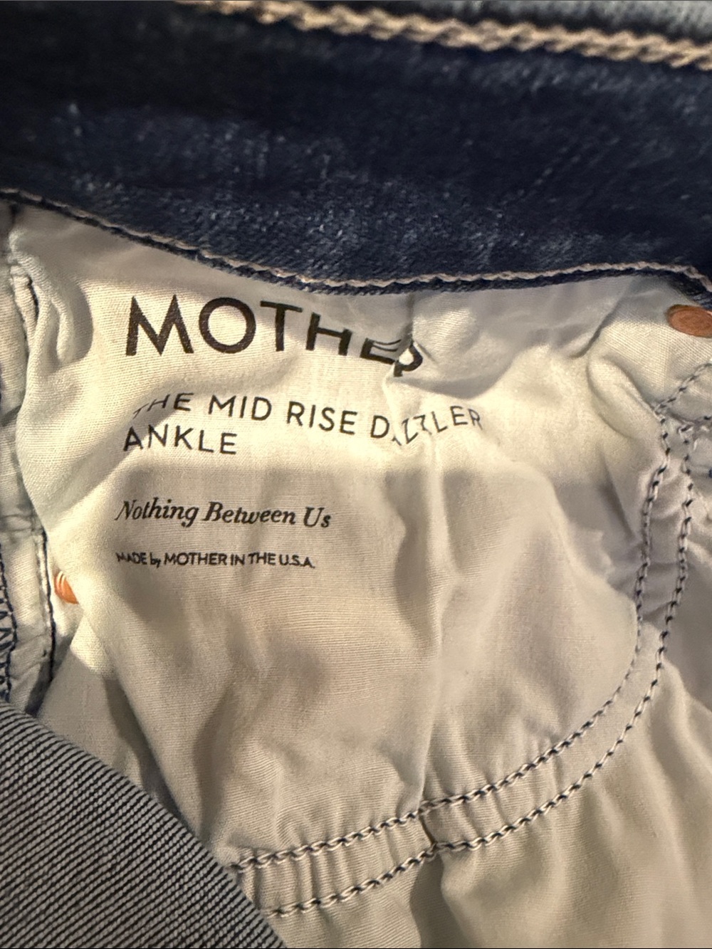MOTHER Mid Rise Dazzler Ankle Jeans - Dark Blue - BEAUTIFUL CONDITION